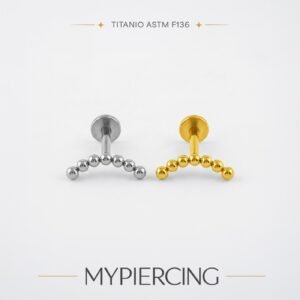 Labret Cluster de 7 Beads de Titânio