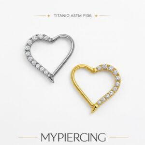 Daith Coração de Titânio Cravejado