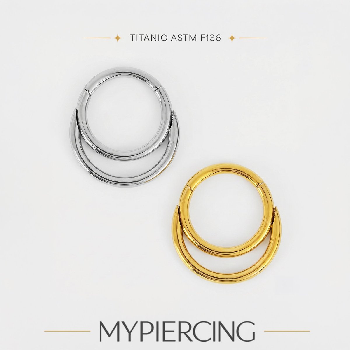 Anello Clicker Segmentato Doppio di Titanio ASTM F136