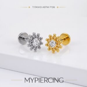 Labret Sol Duplo de Beads Titânio