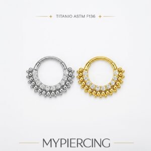 Argola Pontilhada de Titânio com 10 Zircônias