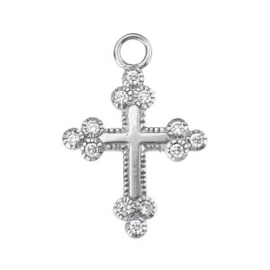 PINGENTE CRUZ TREVO CHARM AÇO