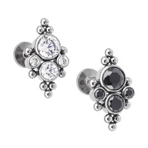 LBT PIN PUSH TIT 4P E 8 BEADED D017 (PCX3)