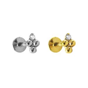 LBT PIN.P 3 BEADED 1 ZIRC TIT (PCX9)