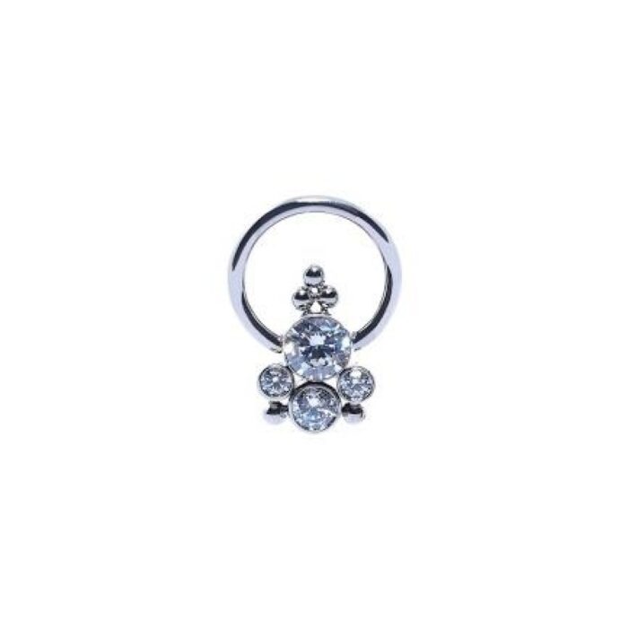 CAPTIVE WITH BEZEL SET 7 CZ TIT