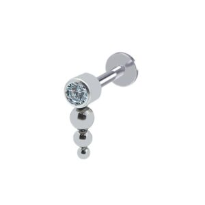 LBT PIN PUSH PONTILHADO 1 ZIRC 3 BEADED TIT (CX1)