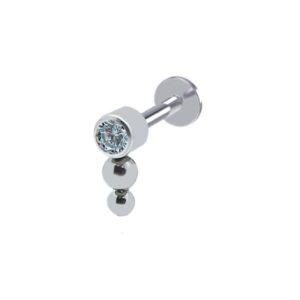 LBT PIN PUSH PONTILHADO 1 ZIRC 2 BEADED TIT (CX1)