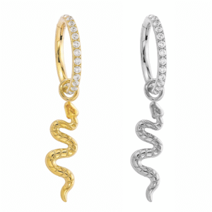 ARGOLA CZ PINGENTE SNAKE TIT