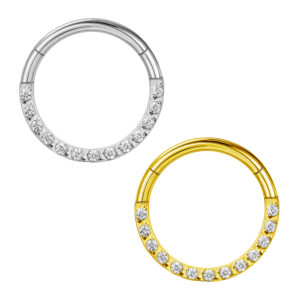 ARGOLA CLICKER SLIM CRAV ZIRC FRONTAL AÇO