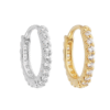 ARGOLA CLICKER CRAVEJADAS FININHA OURO 18K