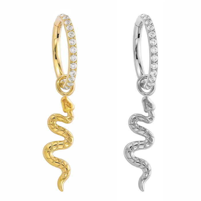 ARGOLA CZ PINGENTE SNAKE TIT