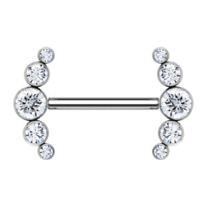 BARBELL MAMILO PIN PUSH CLUSTER 5 ZIRC TIT