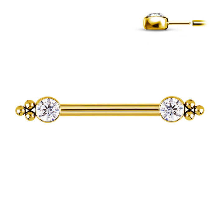 MAMILO PIN PUSH 2 ZIRC 6 BEADED LATERAL