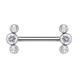 MAMILO PIN PUSH CLUSTER 3 ZIRCONIA TIT