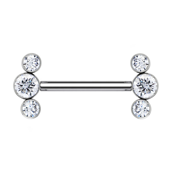 MAMILO PIN PUSH CLUSTER 3 ZIRCONIA TIT