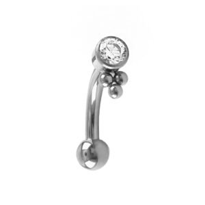 ROOK PIN.P 1 ZIRC 3 BEADED TIT