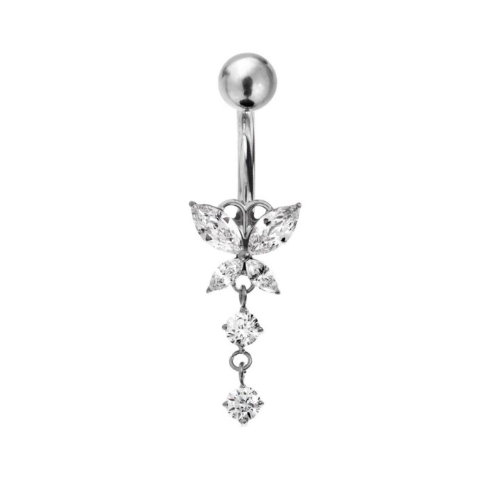 UMBIGO BORBOLETA PENDURADO CZ TIT (UCX5)