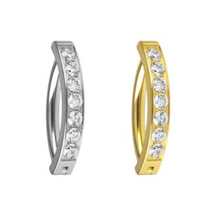 UMBIGO OVAL BELLY RING CZ TIT (UCX10)