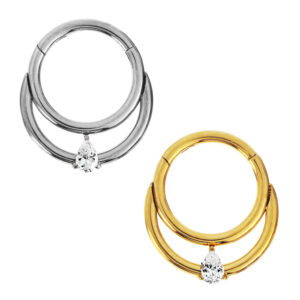 CLICKER SEGEMMNT RING DUPLO CZ TIT (ACX19)