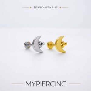 Labret Push Pin Lua com 3 Beads