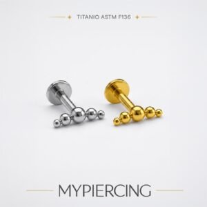 Labret Mini Cluster de 5 Beads Titânio