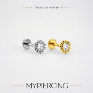 Labret Mini Sol com Zircônia Titânio