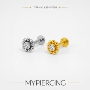 Labret Push Pin Mini Sol de Titânio