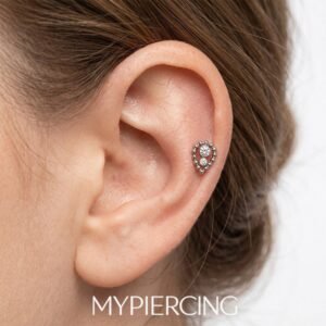 Labret Gota de Beads com 2 Zircônias