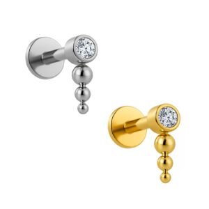LBT PIN PUSH PONTILHADO 1 ZIRC 3 BEADED TIT (PCX1)