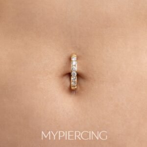 Umbigo Oval Belly Ring Cz Tit