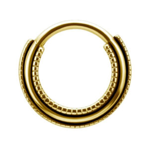 ARGOLA CLICKER SATURNO TRIBAL LISO AÇO