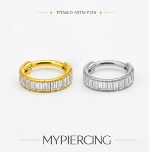Argola de Titânio com Zircônias Baguete