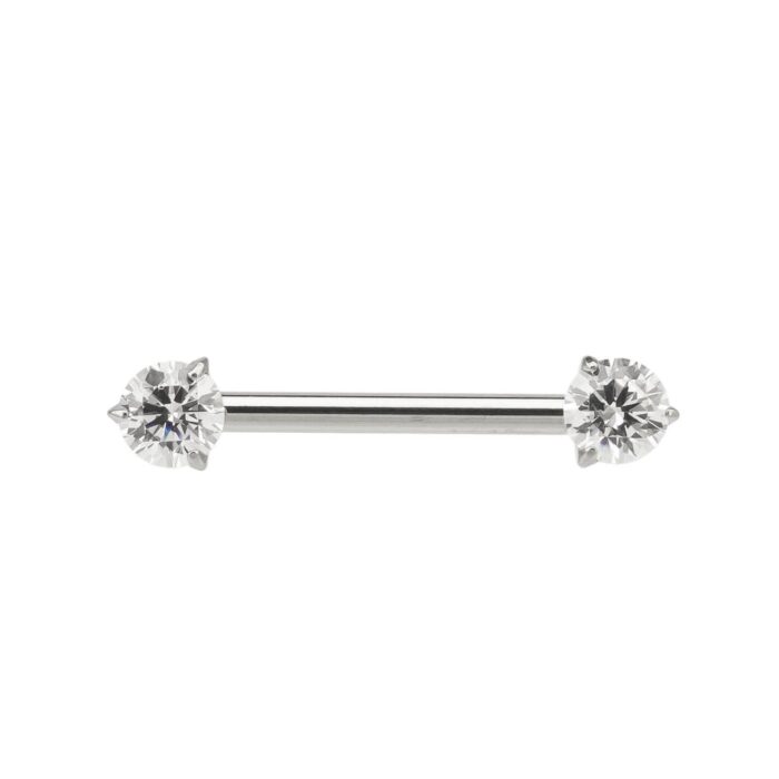 BARBELL MAMILO CUBIC ZIRC TIT