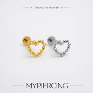 Labret Push Pin Coração de Beads
