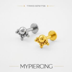 Labret Meio Sol Duplo de Titânio