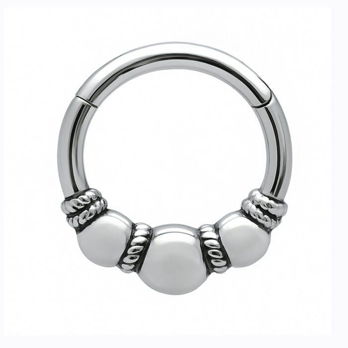 ARGOLA CLICKER ETHNIC HINGED 3 BOLL AÇO