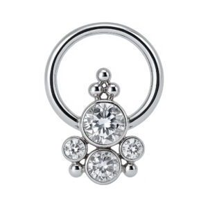 CAPTIVE WITH BEZEL SET 7 CZ TIT