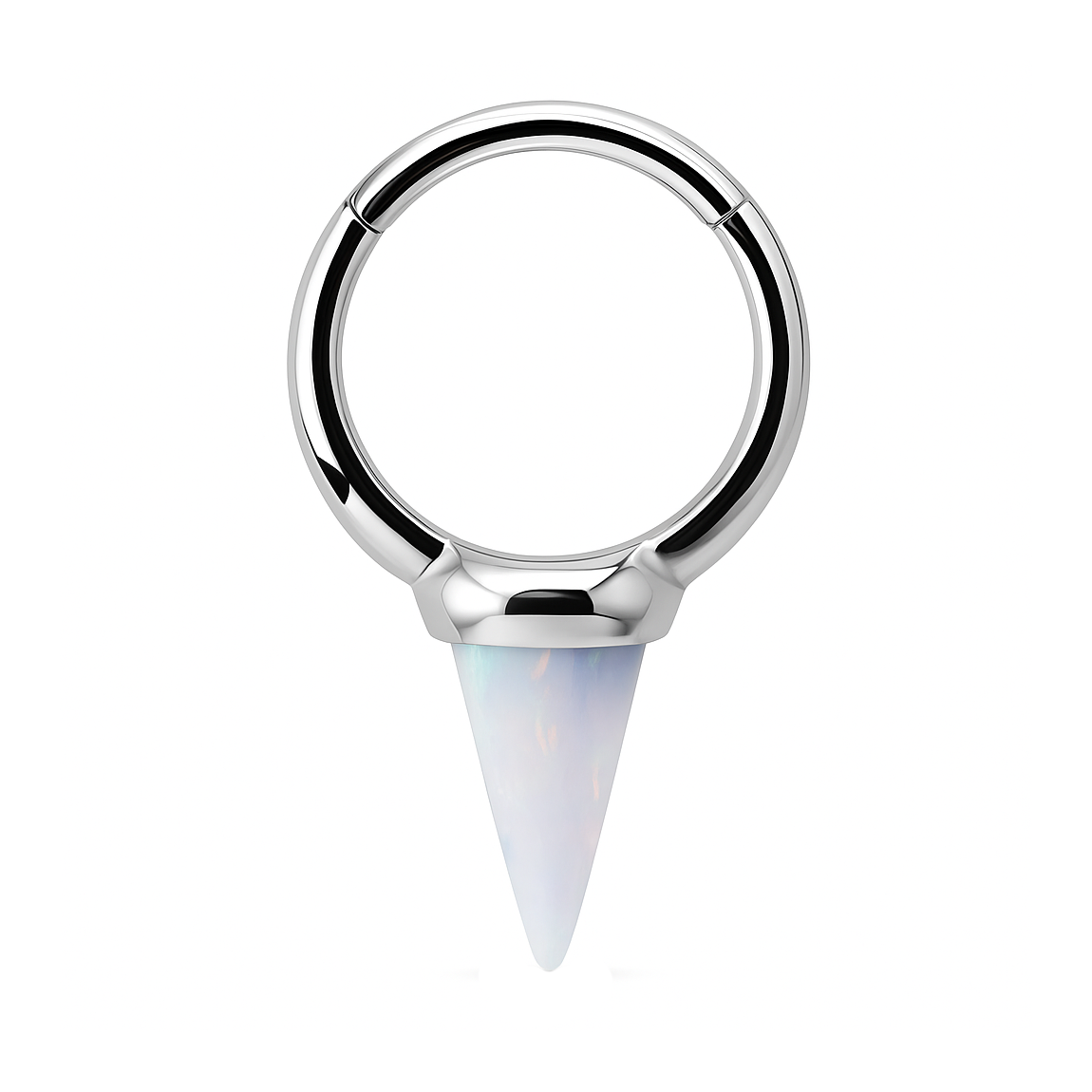 ARGOLA CLICKER CREATED SPIKE OPALA AÇO