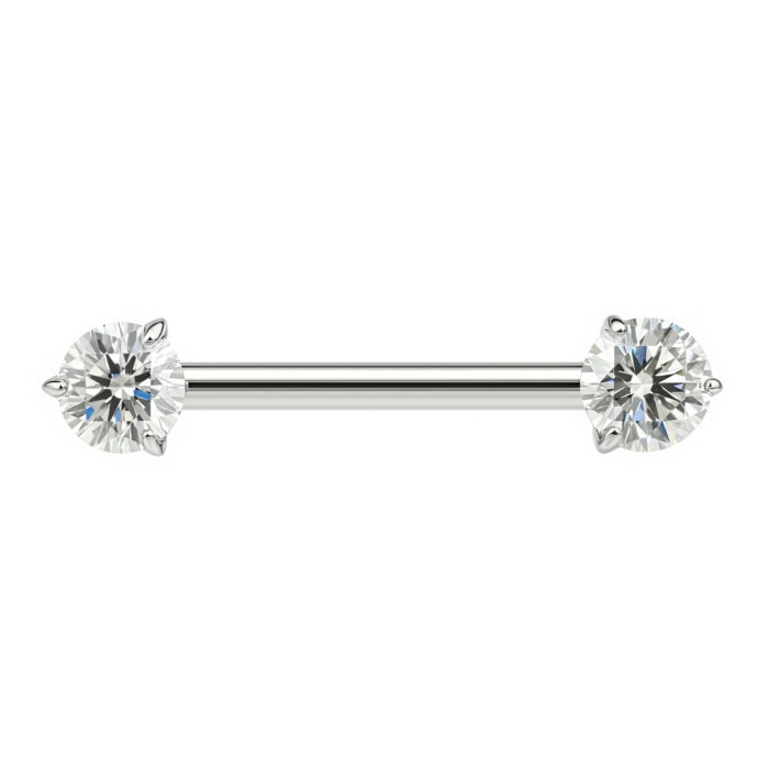 BARBELL MAMILO CUBIC ZIRC TIT