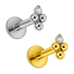 LBT PIN.P 3 BEADED 1 ZIRC TIT (PCX9)