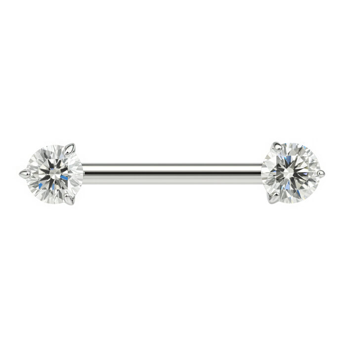 BARBELL MAMILO CUBIC ZIRC TIT