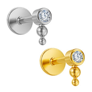 LBT PIN PUSH PONTILHADO 1 ZIRC 2 BEADED TIT (CX1)