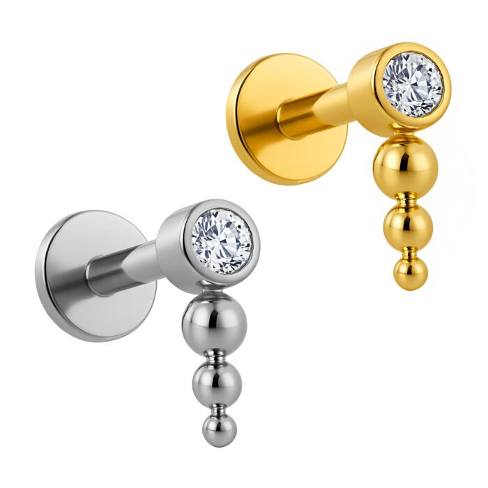 LBT PIN PUSH PONTILHADO 1 ZIRC 3 BEADED TIT (PCX1)