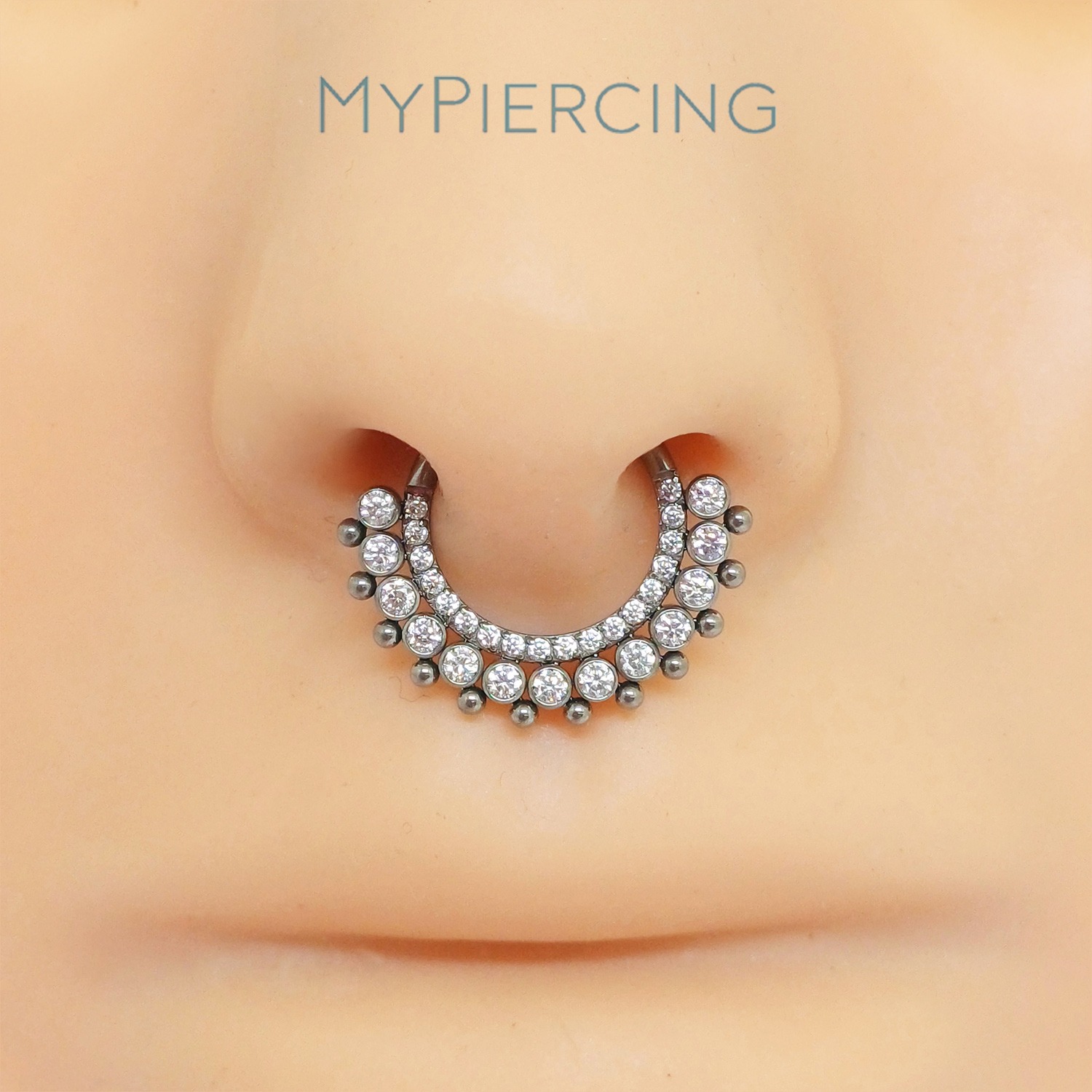 ARGOLA CLICKER 1 P 13 ZIRC BEAD TIT (ACX2) - Imagem 2