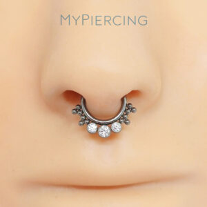 ARGOLA CLICKER 3 ZIRCONIA 12 BEADED TIT (ACX2)