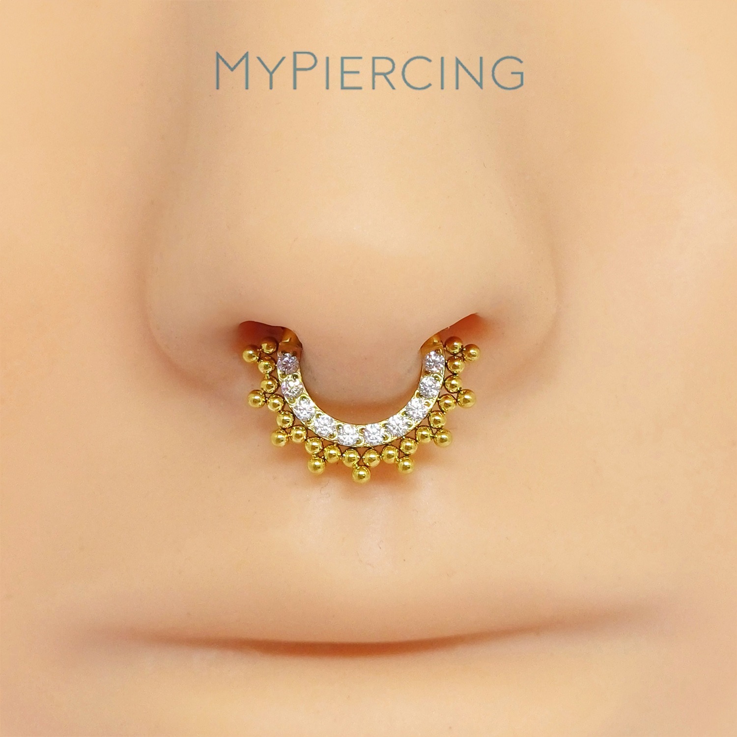 CLICKER WITH TRIBEADED CZ TIT(ACX5) - Imagem 2