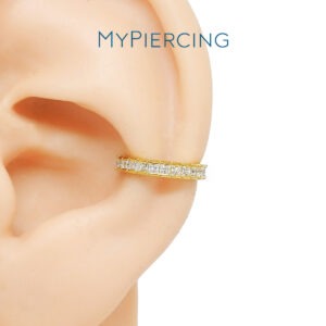 ARGOLA CLICKER SQUARE ZIRC CUBIC AÇO