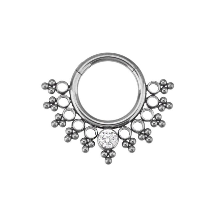 ARGOLA LEQUE RENDA CZ BR TIT (ACX1)