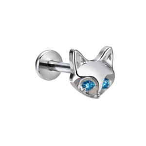 Labret Gato de Titânio c/ Zircônias