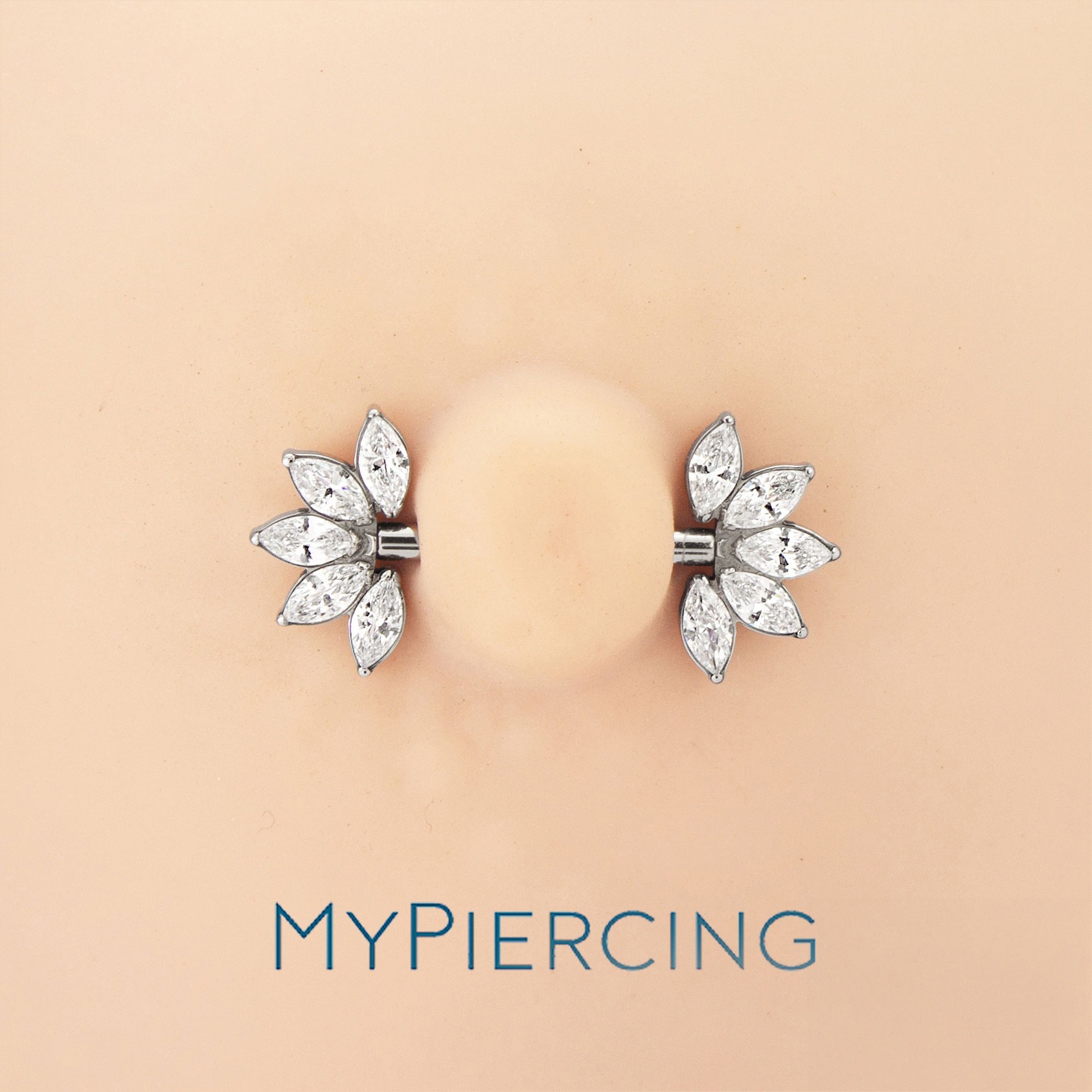 MAMILO FLOR 6 PETALAS CZ TIT - Imagem 2